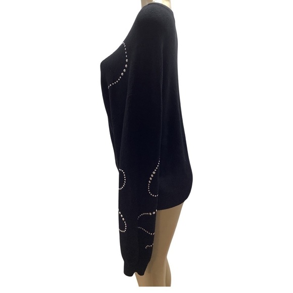 Guess Size Medium Black Oversized Sweater  With White Dots Design. New With Tags - Picture 5 of 8